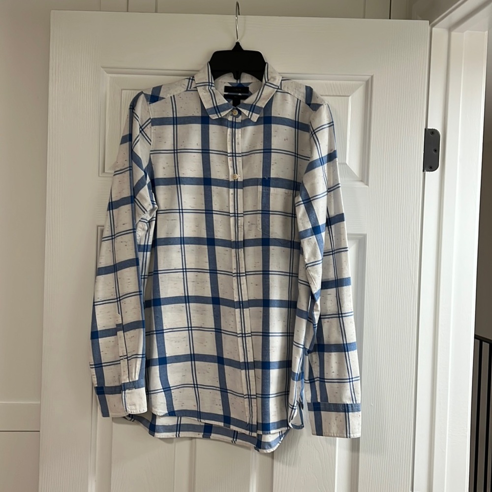J. Crew boy fit flannel for women.